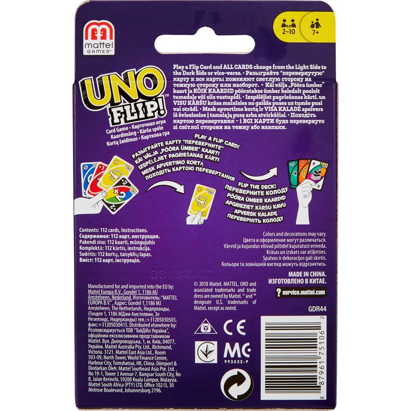 Mattel 900 GLH50 EA Uno Flip, Multicolor