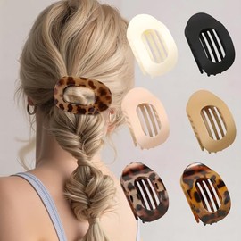 Horquillas planas Para Cabello, Pasadores Mujer, Cómodas Pinzas para el Cabello planas y Curvas, Adecuado para Cabello Grueso y Fino, Adecuado para Mujeres y Niñas (6 Piezas A)