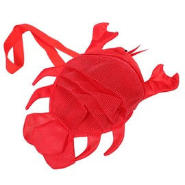 NOLITOY Lobster Mesh Beach Bag for Lightweight Portable Storage Tote for Seashells and Swimming Accessories Easy to Clean and Quick Drying Design Red