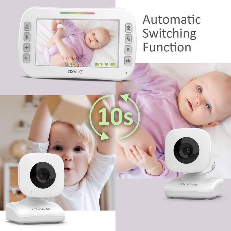 AXVUE Video Baby Monitor, Comfortable Slim Design Handheld Enclosure, 4.3"