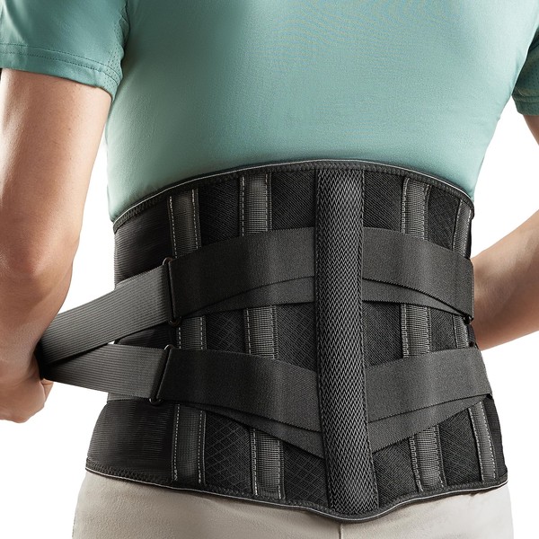 GINTRON Back Brace for Lower Back Pain Relief, Breathable Lumbar Support Back Belt with Soft Removable Lumbar Pad for Men Women, Medical Grade Anti-skid Lower Back Support Belt for Herniated Disc, Sciatica, Heavy Lifting