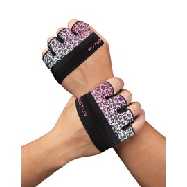 KUTOOK Fitness Gloves Men's Strength Training Gloves Women's Gym Gloves Women Sports Gloves Grip Pad Training Gloves Pink Leopard Pattern M
