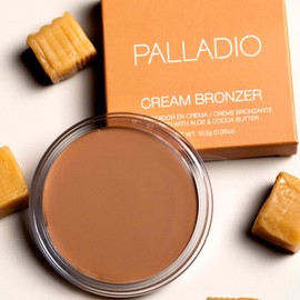 Palladio Cream Bronzer for Face & Skin, Creates a Sun Kissed Glow, Infused with Aloe & Cocoa Butter, Buildable Coverage, Vegan Formula, Cruelty Free, Suitable for All Skin Types, (Caramel Latte)