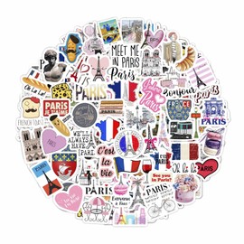 Paris Sticker Set - Perfect for Aesthetic Decoration Inspired by Paris, Design Your Room with Eiffel Tower and France Stickers