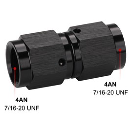 Podavelle 4AN Female to 4AN Female Straight Swivel Coupler Fitting Adapter Union Aluminum Black 2PCS