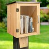 HAFTKD Outdoor Library Book Box Storage Small Wood Cabinet Little