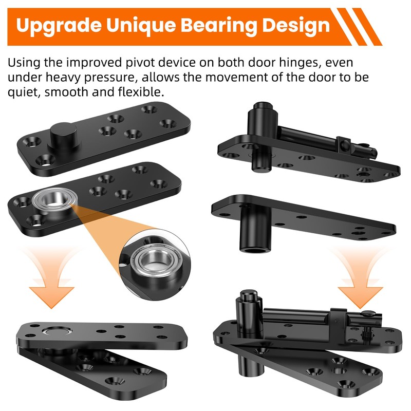 Hidden Door Hinge Pivot Hinge, 570LBS Load-Bearing Heavy Duty Pivot