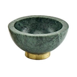 Godinger Green Marble Candy Dish with Gold Bottom for Living Room and Dining Room Decor