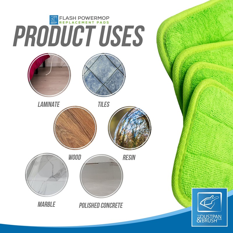 Reusable Microfibre Mop Pads Refills Compatible with Flash Power Mop,