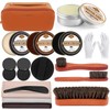CHMI 16PCS Leather Shoe Polish Kit,Shoe Shine Kit with Black/Brown