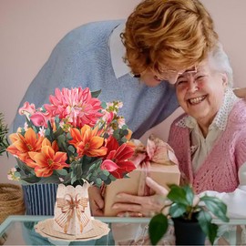 Mother's Day Card Gifts, 3D Paper Flower Pop Up Bouquet Greeting Cards, Funny Mothers Day Card for Grandma Friends Sister Daughter Wife New Mom