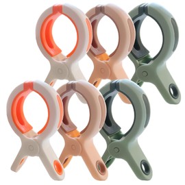 LUBOXIN Pack of 6 Large Bath Towel Clips, Windproof Towel Clips, Large Clothes Pegs, Beach Towel Clips, Plastic Beach Towel Clips for Beach Loungers, Bath Towel, Daily Laundry and Bed Linen