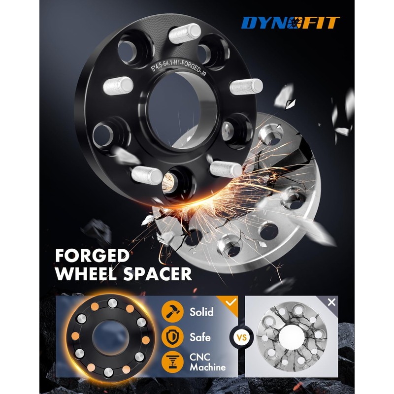 dynofit 5x4.5 Hubcentric Wheel Spacers 1" for Hon-da Accord Civic