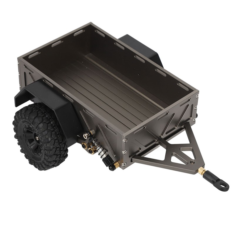 RC Car Hitch Trailer Aluminum Alloy Antislip Rubber Tire Rustproof