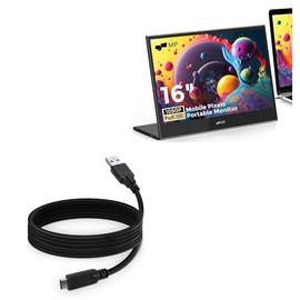 BoxWave Cable Compatible with Mobile Pixels Glance - DirectSync - USB 3.0 A to USB 3.1 Type C, USB C Charge and Sync Cable - 6ft - Black