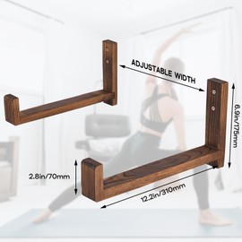 BEARUT Yoga Mat Holder Wall Mount Yoga Mat Storage Rack,Wall Shelf Organizer, Foam Roller Wall Hooks, Hold 3 yoga mats, Fitness Gear Organizer