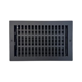 Empire Register Co, Ceiling & Wall Vent Cover - 6x10 inch, Modern Contemporary Design, Textured Black Finish, Metal Damper Attached, Measure Wall Hole Dimensions (not for Floor use)
