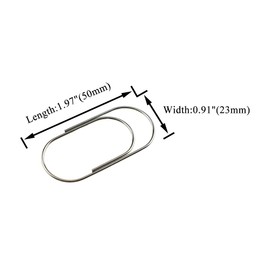 HAHIYO Paper Clips Sturdy 2 inches Length 30 Pack Wide Paperclips Heavy Duty Tight Grip Rust Proof Reusable Metal Bright Silver for Home Office School