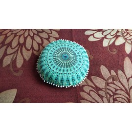 My Dream Carts 22 Inch Round Pillows “Cover Only” Hippie Mandala Floor Pillow Cover Meditation Cushion Covers Pouf Case Bohemian Yoga Cotton Decor Floor Pillowcase (22” Pillow Cover,Without Filler)