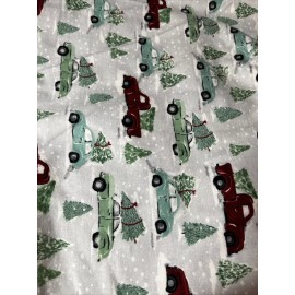 Snuggle 1/2Yd Super Snuggle Flannel Joann Fabric NEW Christmas Vntg Cars VW & Truck