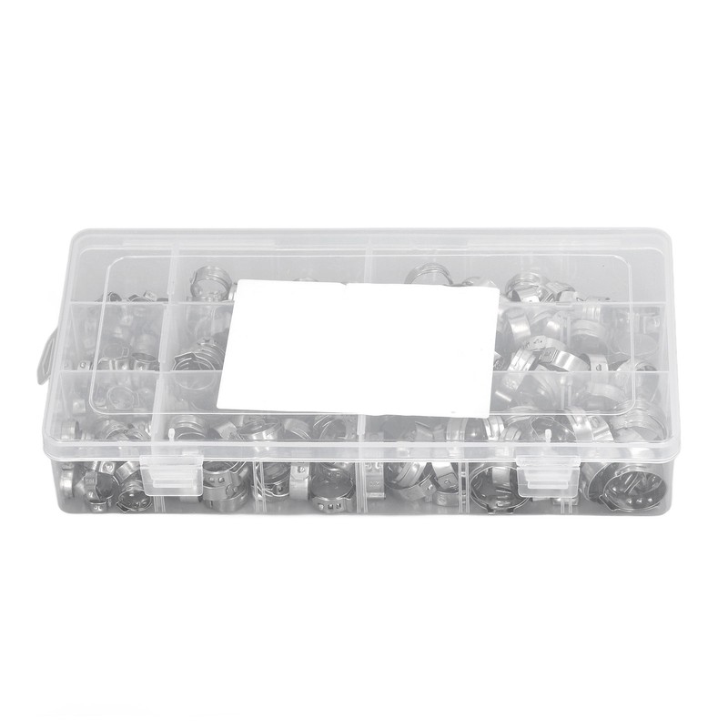 180Pcs Fuel Hose Clamps Kit Stainless Steel Injection Line Accessories