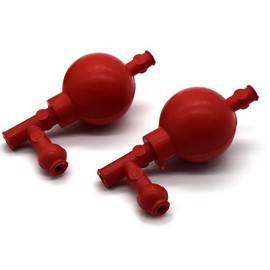 LabZhang 2 pcs Lab Pipette Filler Bulb 3 Valves Natural Rubber Pipets 5.4cm (2.1'') Diameter, 13cm (5.1'') Length