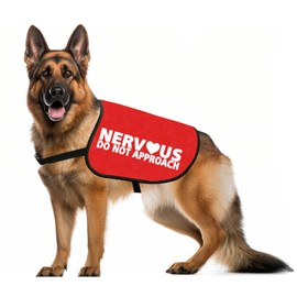 JXGZSO Nervous Do Not Approach Dog Jacket Vest Nervous Rescue Space Dog Vest Dog Walking Slogan Warning Vest (Nervous Approach L)