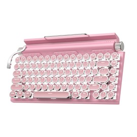 Bewinner Typewriter Mechanical Keyboard, 83 Keys Blue Switch Bluetooth 5.0 Gaming Keyboard, 3 Devices FN Master, Retro Bluetooth Mechanical Keyboard ()