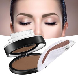GL-Turelifes Eyebrow Powder Eyebrow Stamp Set, Eye Brow Powder Kit with Brow Stamp Long Lasting Easy Use Eyebrow Stamp Kit Delicate Shape Natural Eyebrow Makeup (#6 Dark Brown)