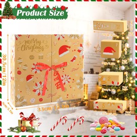 Reusable Colourful Advent Calendar Boxes, Advent Calendar for Filling Yourself, Pack of 24 Christmas Calendar Party Boxes, Advent Calendar Gift Box, DIY Christmas Calendar Craft Set (Huang)