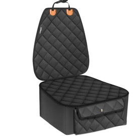 URPOWER Dog Car Seat Cover for Front Seat, Waterproof Pet Car Seat Protector with Pocket & Elastic Skirt, Non-Slip Dog Bucket Seat Covers for Cars, Trucks & SUVs