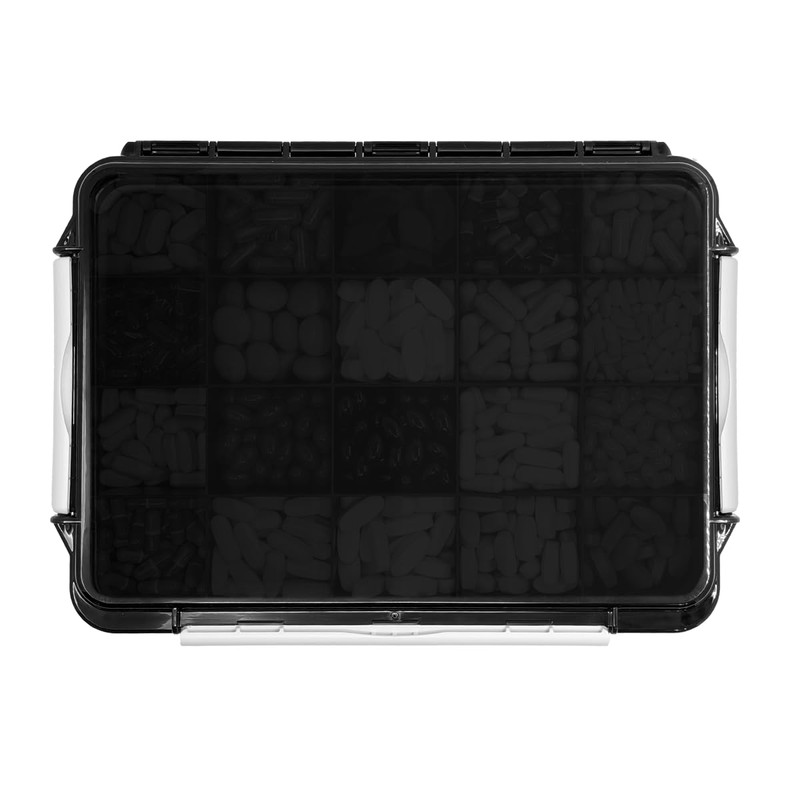 20 Compartment Large Pill Case with Airtight Seal - Silicone