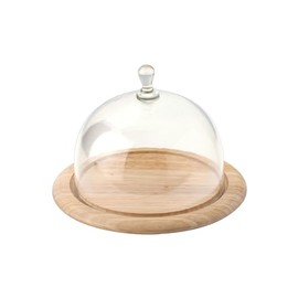 Continenta 2-Piece Round Rubber Wood Cheese Board Diameter 20 x 14 cm
