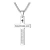 Unbranded Cross Pendant Necklace Stainless Steel Catholic Christian Jesus Philippians