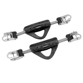 Keenso 2 Correas de Resorte de Aleta de Buceo de Doble Uso de Acero Inoxidable para Jet Fin y OMS, Correa de Talón de Resorte con Hebillas, Conexión Duradera y Segura (Black)