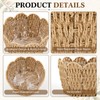 Lounsweer Scalloped Paper Rope Planter Basket Set of 3, Wicker
