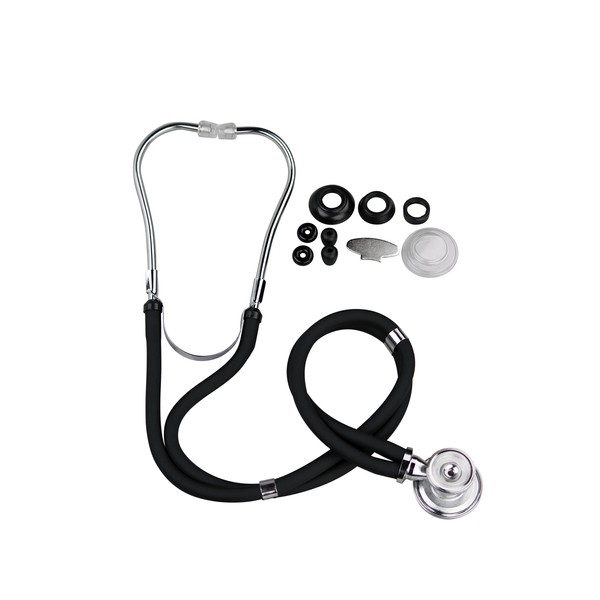 Primacare DS-9295-BK 30" Sprague Rappaport Style Stethoscope for Doctors, Nurses and Medical Students, First Aid Professional Dual Head Cardiology Kit for Men, Women and Pediatric, Black