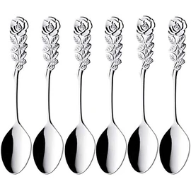 Takakuwa Metal 519309 Rose Cutlery, Tea Spoon, Set of 6
