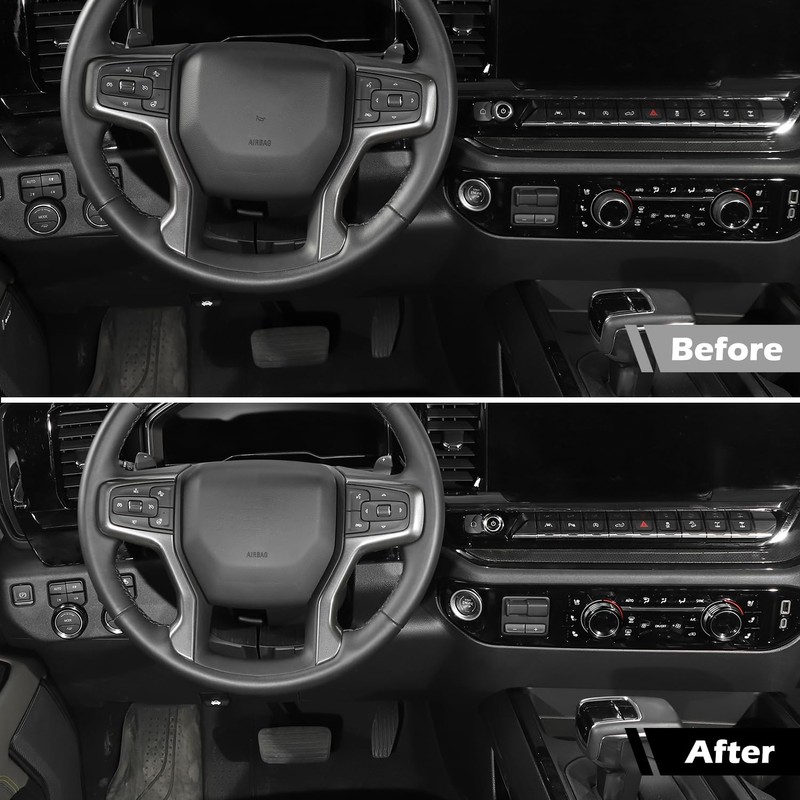 RT-TCZ for Silverado Headlight AC Knob Trim Rings for Chevy