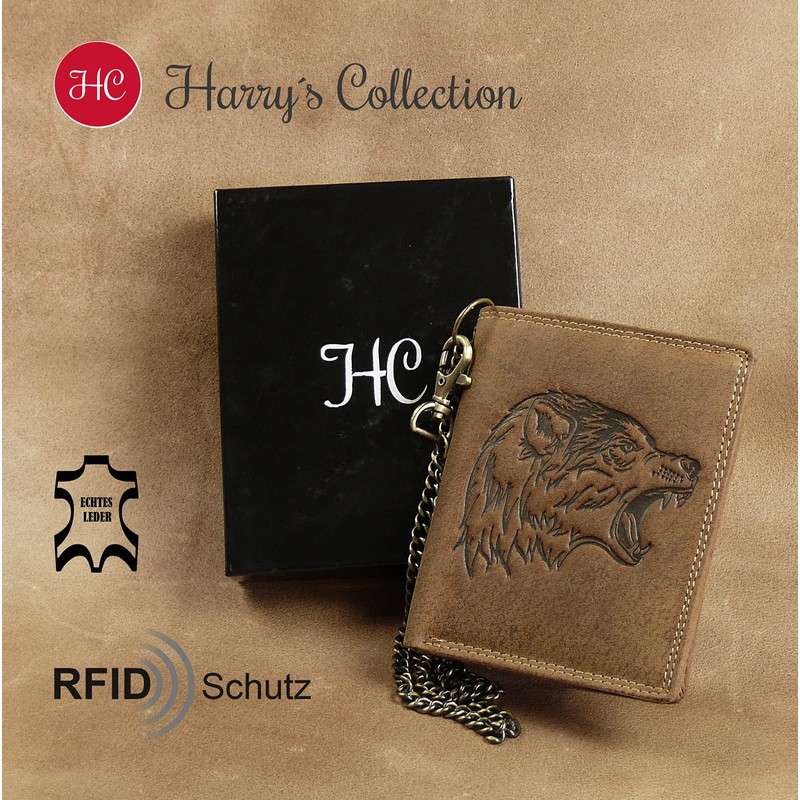 Harrys-Collection Wallet made of high-quality vintage leather + RFID with