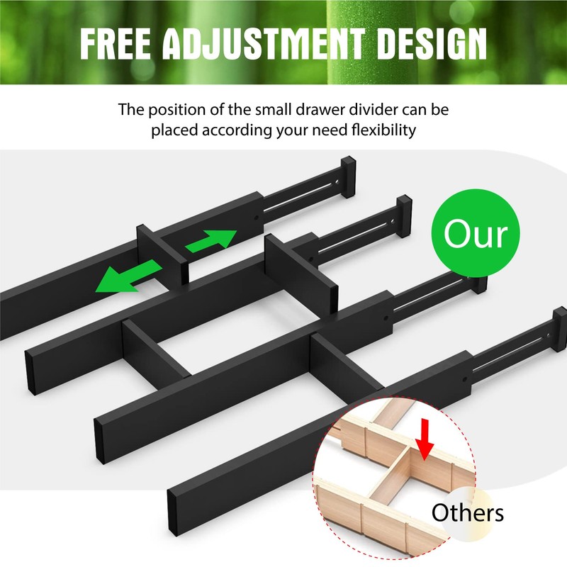 ANTOWIN Bamboo Drawer Dividers Organizers, Drawer Separators Splitter,17-22 inches Long