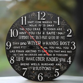 Lancholy 10-Inch Silent Wooden Wall Clock, Unique Vintage Clock Wall Decor Home Office ” Silent Non-Ticking Clock, Battery Operated (AA Batteries Not Included), Artistic Home Decor