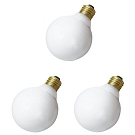 Satco S3671 Light Bulb (Pack of 3), Gloss White Finish, 40W, 120V, G30, E26 Medium Base, 2700K, Dimmable, 300 Lumens, 5.13" MOL, 3.75" MOD, 2500 Rated Life Hours