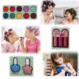 Kids Washable Makeup Kit | Real Pretend Play & Dress-Up Toy for Girls | for Ages 3-12 | Birthday Gifts & Holiday Fun (Green Box)