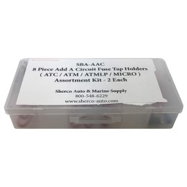Sherco-Auto USA 8 Piece Add A Circuit Fuse Tap Holders (ATC/ATM/ATMLP/Micro) Assortment Kit - 2 Each
