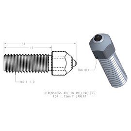 Diamondback Nozzles – Original K1, K1 Max, and CR-M4 Compatible – Polycrystalline Solid Diamond Tip 3D Printer Nozzles, Improved Extrusion, Any Filament, Long Life, Wear Resistant, USA Made(0.25mm)