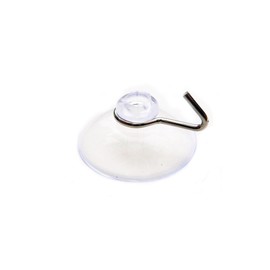 Pack of 12 x 20mm Metal Hook Suction Cups Standard Suckers, Plain, Clear Plastic/PVC by rubbersuckers UK. (Packet size x12)