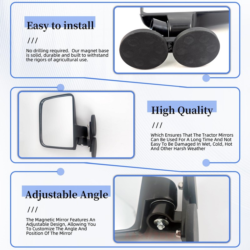 Universal Tractor mirrors,Magnetic Mirrors For Tractors Compatible with Kubota B