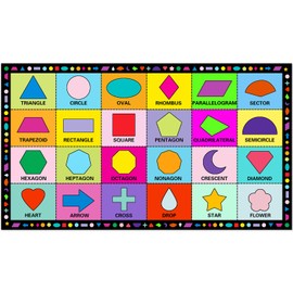 13' x 7.5' Classroom Seating Rug with Non-Slip Backing Early Learning Kids Rug Carpet Educational Kids Carpet Playmat Rug Play Area Baby Playroom Mat for Daycare Toddler Room Preschool(Bright Color)