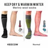 KEECOW Ski Socks Men's Merino Wool Thermal Socks, 2 Pairs